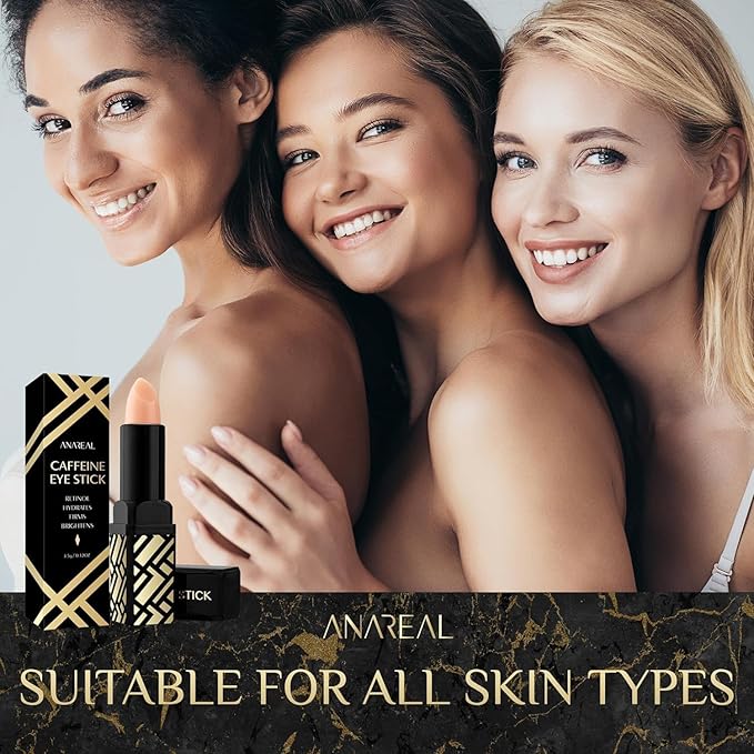 Caffeine Under Eye Balm: Hydrating Eye Brightener Stick Cream for Dark Circles & Puffiness, Anti-Wrinkle Korean Skincare Treatment with Retinol, Instant Cooling Glow for Eyes, Face & Bags