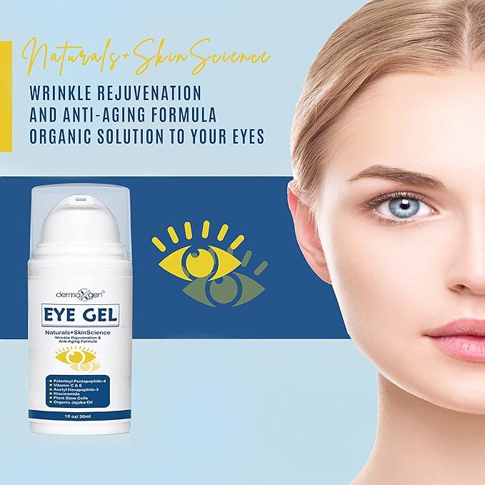 Eye Gel + Plant Stem Cells + Matrixyl 3000 + Arginine For Under And Around Eyes To Smooth Fine Lines, Eliminate Dark Circles, And De-puff Bags With Peptide Complex.