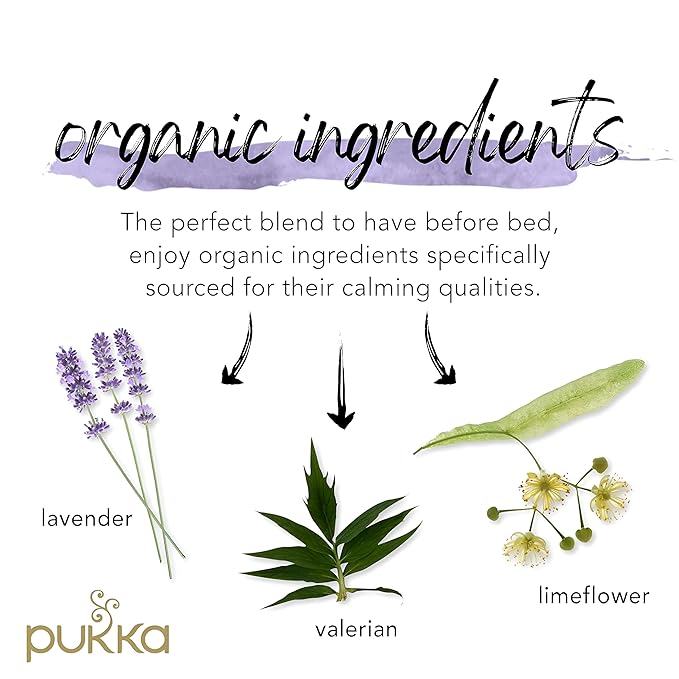 Pukka Organic Tea Bags, Night Time Herbal Tea with Chamomile, Lavender & Valerian, Perfect for Easing into a Soothing Sleep, 20 Count (Pack of 2) 40 Tea Bags