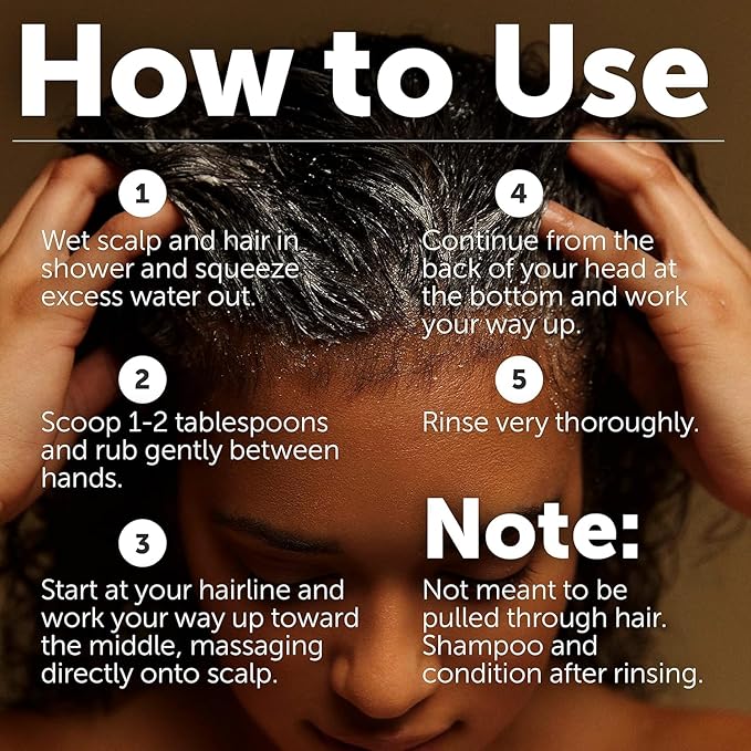 Sulfate-Free Charcoal Scalp Scrub with Bamboo Charcoal & Tea Tree Oil | Exfoliating Hair & Scalp Treatment for Detox, Dandruff & Build-Up | Scalp Exfoliator Scrub (16 Fl Oz)