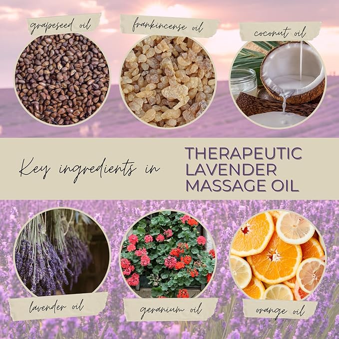 Lavender Massage Oil 8 Fl Oz - Relaxation and Soothing