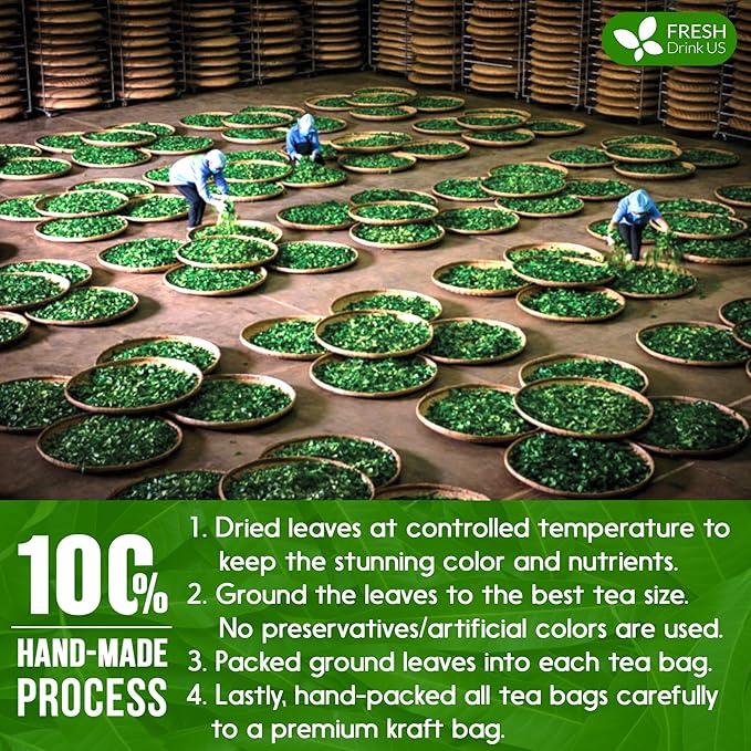 FreshDrinkUS, Premium 40 Mango Leaf Tea Bags, 100% Natural& Pure from Mango Leaves. Loose Leaf Mango Herbal Tea. Mango Leaf Tea. No Sugar, No Caffeine, No Gluten, Vegan.