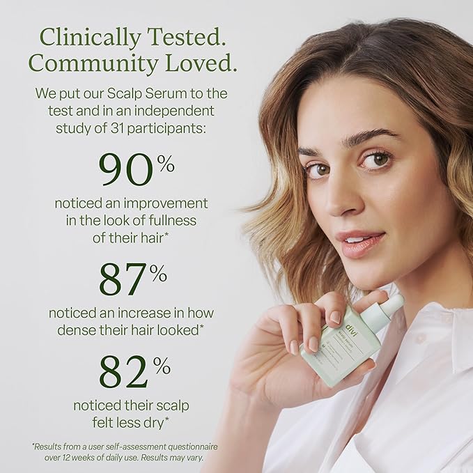 Divi Scalp Serum, Clinically Tested Hair Growth Formula, for Fuller and Thicker Hair - 30ml - 2 Pack