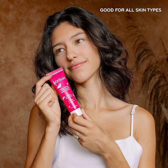 Purlisse Body Moisturizer Dragonfruit + Niacinaminde, Skin Lotion with Natural Extracts to Improve Texture and Protect Complexion, 1.74 oz