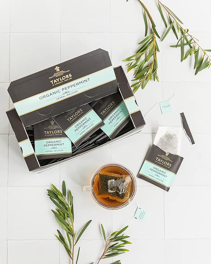 Taylors of Harrogate Organic Peppermint Herbal Tea, 100 Count (Pack of 1)