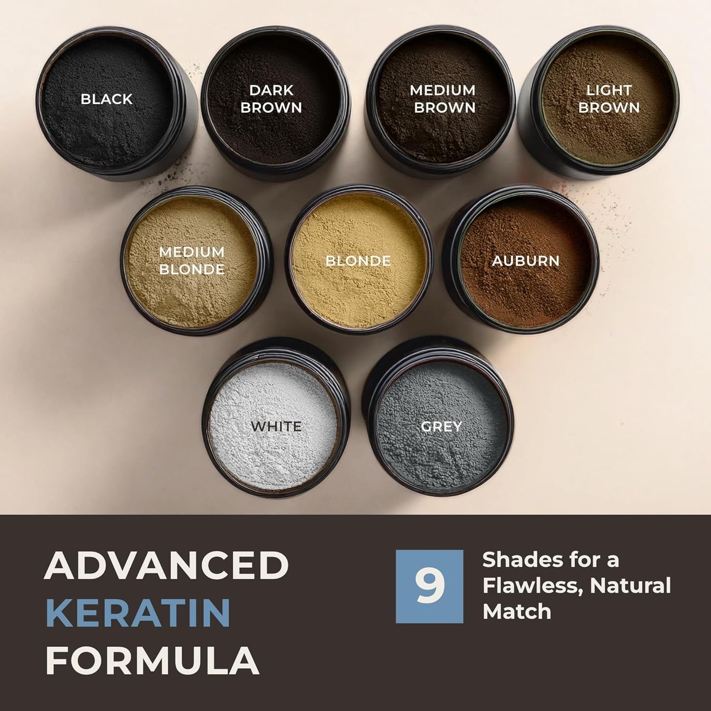 Keratin Hair Fibers for Men & Women - Fill In Fine or Thinning Hair, Instantly Thicker, Fuller Looking Hair (Dark Brown 30g)