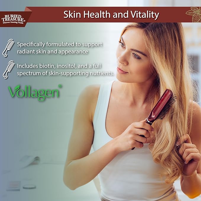 Buried Treasure Nature's Vollagen – 2000mg Vollagen Complex, Skin, Hair, and Joint Health, 100% Plant-Based, Gluten-Free, Soy-Free, Dairy-Free, Chocolate Mocha Flavor, 16oz Liquid