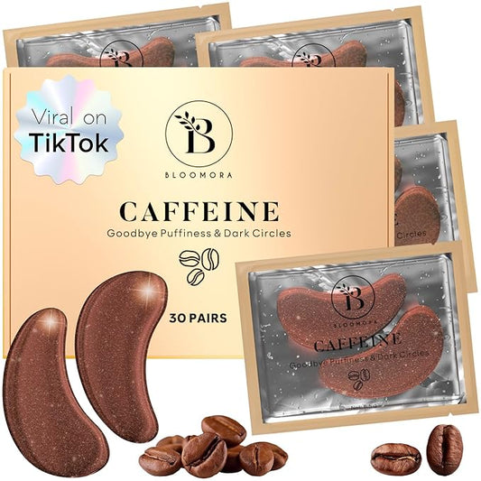 Caffeine Under Eye Patches(30 Pairs) Under Eye Patches for Dark Circles, Puffy Eyes - Caffeine