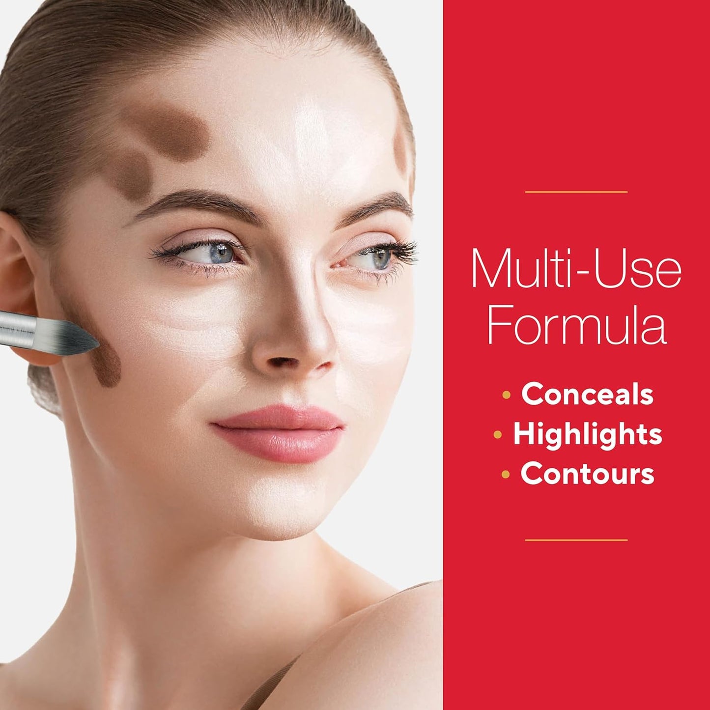 Mirabella Invincible For All Perfecting Under Eye Concealer Full Coverage - Hydrating Makeup Concealer for Dark Circles, Fine Lines & Wrinkles w/Hyaluronic Acid - Ivory I30