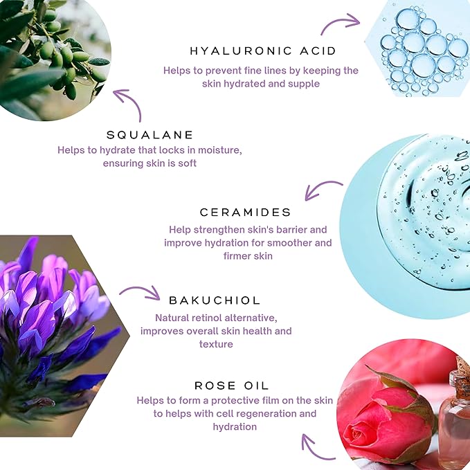 Spa Sciences - Overnight Cream For Normal to Dry Skin Types - Made in the USA- Rejuvenating Formula - With Ceramides, Hyaluronic Acid, Bakuchiol and Squalane - Restore, Hydrate, Nourish - Vegan -1.8oz