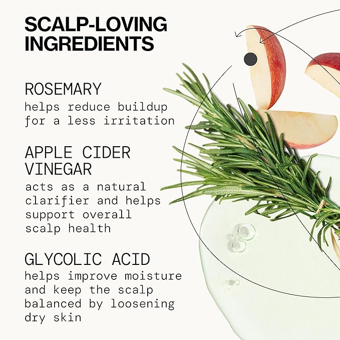 Pacifica Scalp Detox Tonic – Rosemary Apple Cider Scalp Exfoliator - Scalp Scrub w/ Salicylic Acid for Clarifying Build Up & Purifying - Itchy, Dry Scalp Treatment , Vegan & Cruelty-Free, 5 oz
