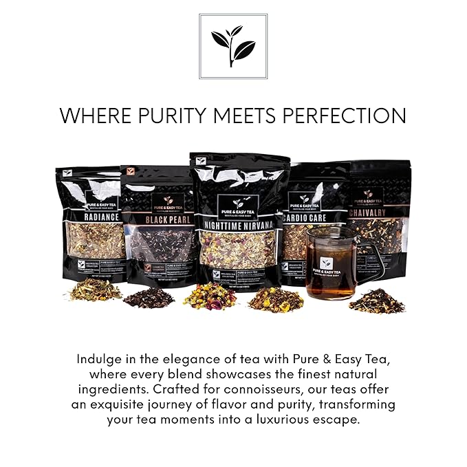 Pure And Easy Tea, Stardom, Natural Energy & Stamina Tea, Organic Coffee Alternative with 180mg Caffeine, 100% Natural Herbal Blend, 30 Biodegradable Tea Bags