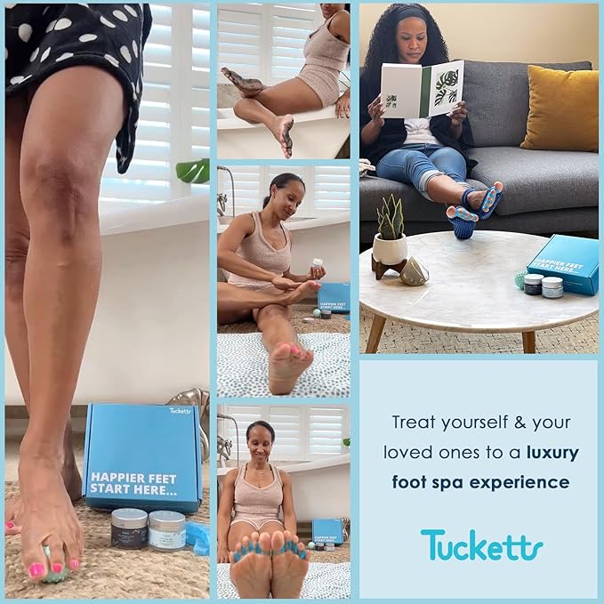 Tucketts Foot Care Spa Kit for Heel and Foot Pain Relief, Dry Skin, Bunions, Toe Correctors