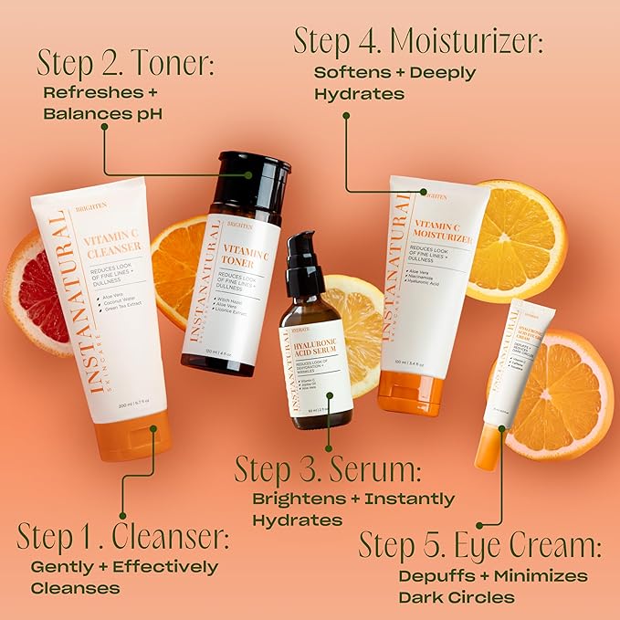 InstaNatural Hyaluronic Acid Eye Gel Cream, Hydrating Under Eye Cream for Women & Men, Decreases Puffiness, Dark Circles and Wrinkles, with Vitamin C, Caffeine, Squalane & Peptides, 0.5 Fl Oz