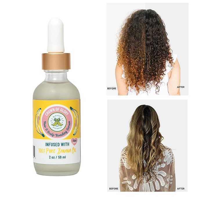 Hair & Scalp Bonding Serum - Repairs, Strengthens & Boosts Hair - Protects Against Damage - Infused with Banana Oil for All Hair Types - Enhances Softness & Shine - 1 Count