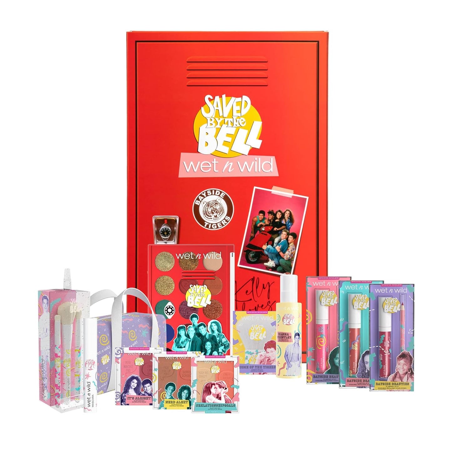 wet n wild Saved By The Bell Full Makeup Collection - Makeup Set with Versatile Brushes, Vibrant Buildable & Blendable Palettes & Lip Tint for Unique Looks, Cruelty-Free & Vegan