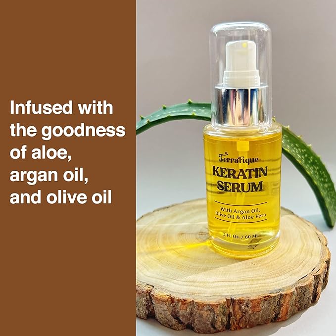 Keratin Anti-Frizz Leave-in Conditioner and Straightening Serum with Argan Oil for All Hair Types - 2 Fl. Oz.