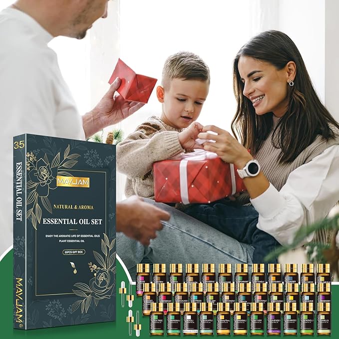 Essential Oil Set, 35PCS Premium Essential Oils Kit, 5ML Essential Oils Fragrance Oil Scent for DIY Candle and Soap Making