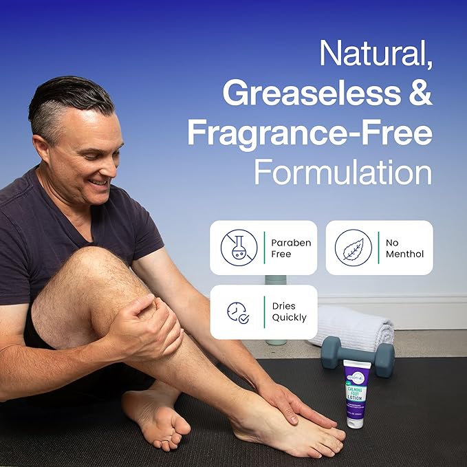 EPSOM-IT Calming Foot Lotion - Topical Magnesium Cream for Tired Feet & Ankles, Epsom Salt Magnesium Sulfate Rub with Urea, Soften Tough Skin & Cracked Heels, Stiffness in Legs, Knees and Feet, 3.5oz
