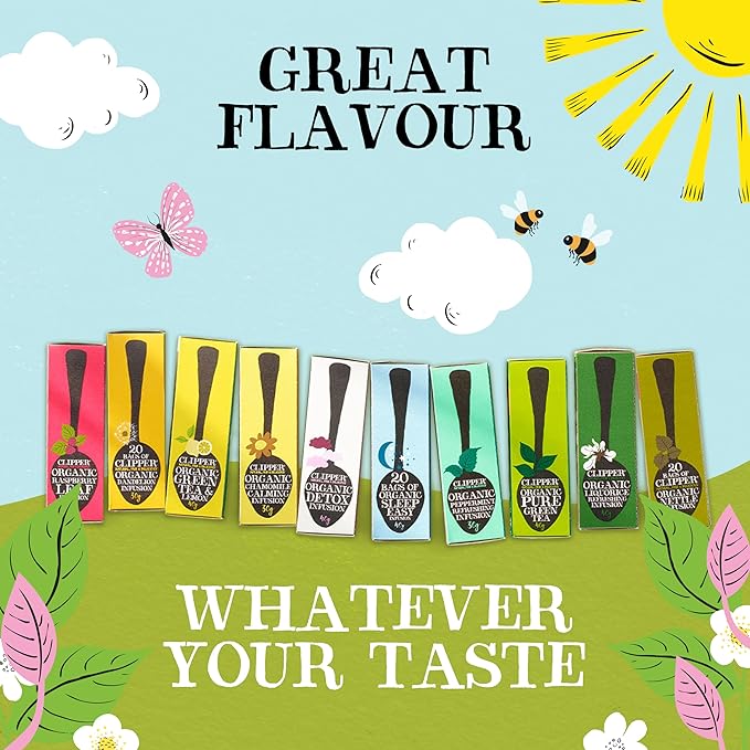 Clipper Tea Strawberry & Elderflower Herbal Tea – Caffeine Free, USDA Organic, Great Hot or Iced – Refreshingly Fruity, Natural, Fair & Delicious – 200 Tea Bags