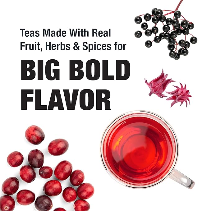 Tiesta Tea - Cranberry Hibiscus Rooibos Tea, Fireberry | Loose Leaf | Herbal Blend with Hibiscus, Cranberry, Currants, Rooibos | Brew Hot or Iced | 50 Cups in Resealable Pouch | 5 Ounce