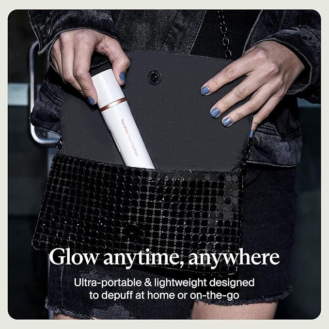 Therabody TheraFace Depuffing Wand – Cold and heat skincare treatment to depuff and glow; beauty wand, face roller and eye massager for dark circles and radiant skin, White