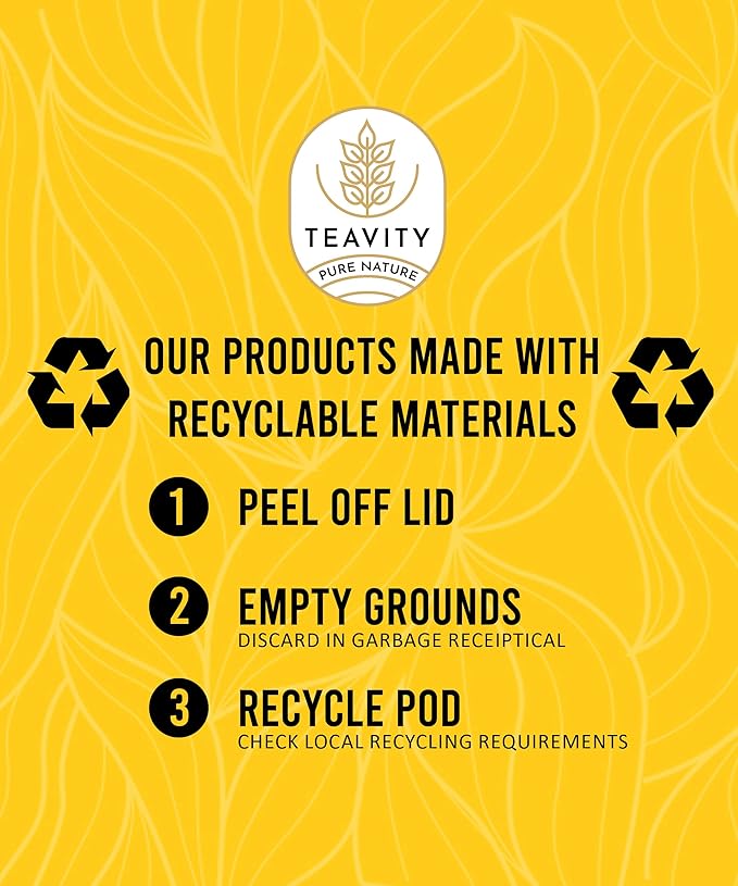 Organic Chai Black Tea Pods for Keurig Naturally Caffeinated by Teavity (12 Tea Pods)