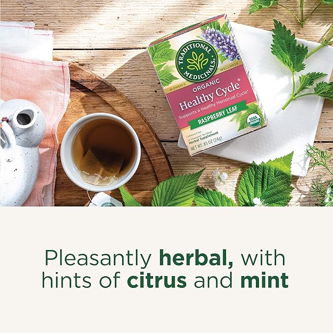 Traditional Medicinals Tea, Organic Healthy Cycle, Supports Healthy Menstrual Cycles, 16 Tea Bags