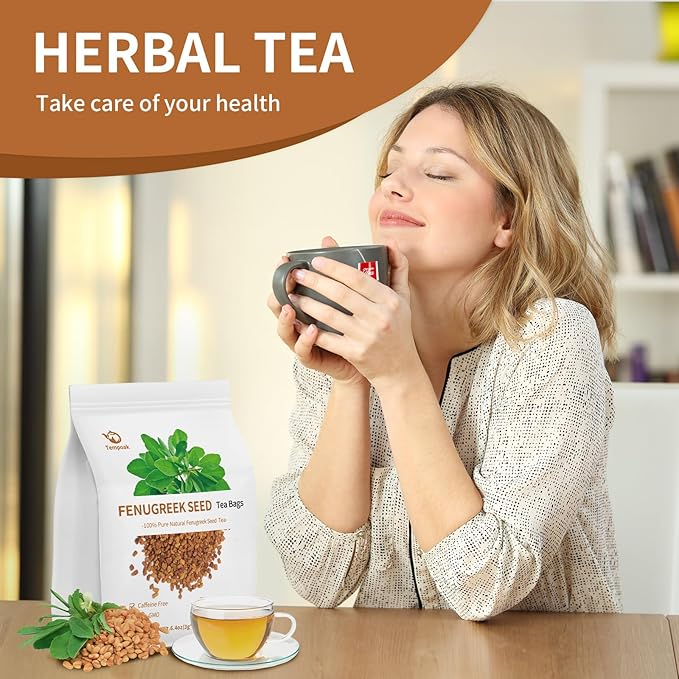 Roasted Fenugreek Seeds Tea Bags - 60bags/6.4 Oz 100% Pure & Natural Fenugreek Tea Herbal Tea, Caffeine Free, No Additives, No Sugar, Non-gmo, No Gluten