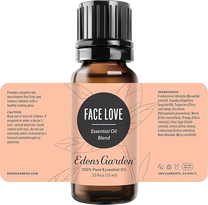 Edens Garden Face Love Essential Oil Blend- 100% Pure Premium Grade, Undiluted, Natural, Therapeutic, Aromatherapy, The Best for Diffusing, Skin, Face, Kid Safe 10 ml (.33 fl oz)