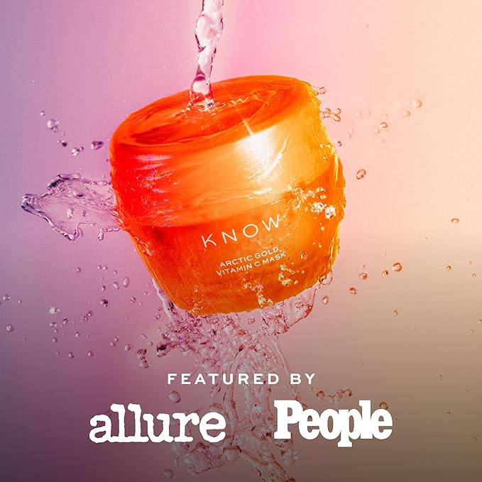 KNOW Beauty Arctic Gold Vitamin C Mask - Brighten Dull Skin, Remove Dark Spots and Pigmentation, Reverse Sun Damage, Boost Collagen, For All Skin Types - With Cloudberry and Tetrahexyldecyl Ascorbate