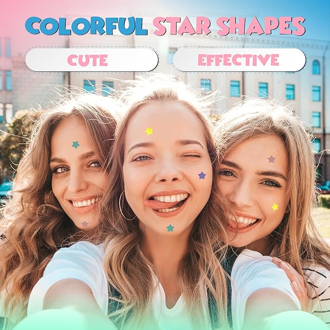 Star Pimple Patches (72 Count) - Acne Healing Hydrocolloid Cute Face Stickers with Soothing Tea Tree Oil for Quick Blemish Relief and Skin Recovery - Gentle and Effective Pore Cleansing