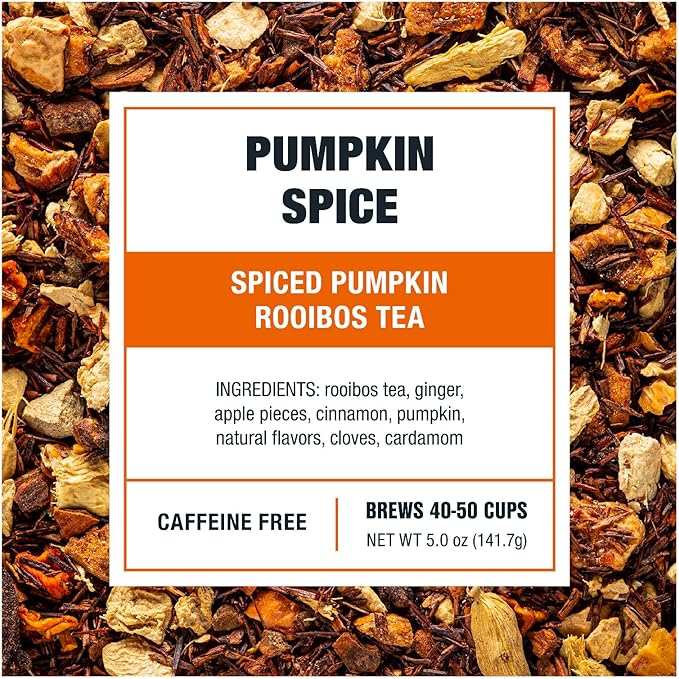 Tiesta Tea - Pumpkin Spice Rooibos Tea | Loose Leaf | Premium Herbal Infusion | Non-Caffeinated | Make Hot or Iced & Up to 50 Cups | 5oz Refillable Tin Can