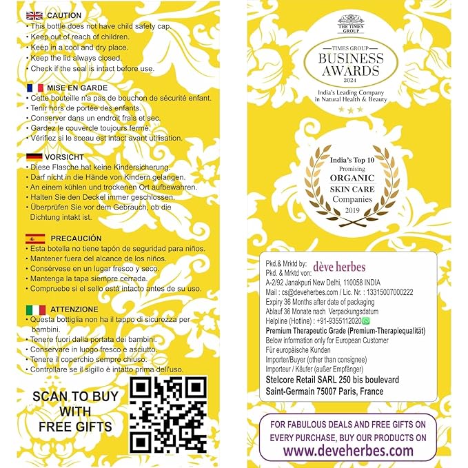 dève herbes Pure Amla Oil (Emblica officinalis) with Glass Dropper (Pack of Three) 100ml X 3 (10 oz)