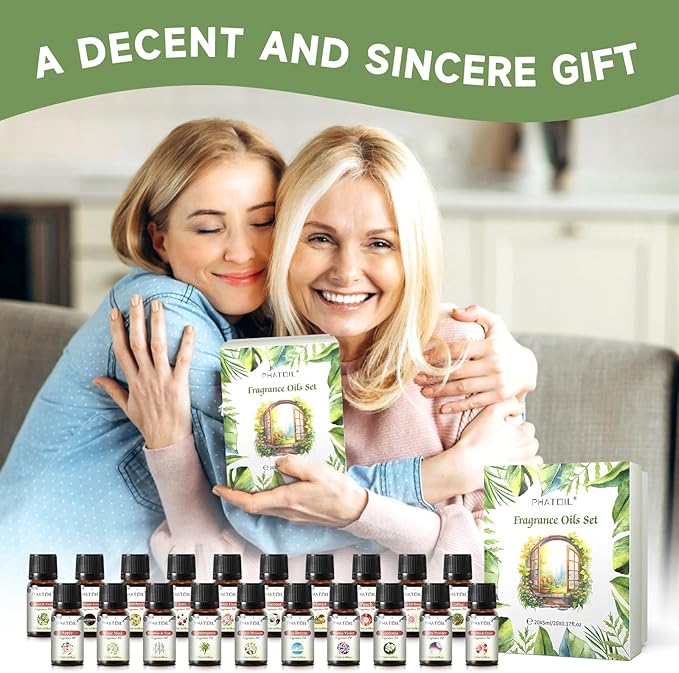 Coconut 20 Pcs Fragrance Oil Set, Premium Fragrance Oil, for Humidifier, DIY Candle & Soap Making Scent, Aromatherapy Diffuser Oils Set (5ML)