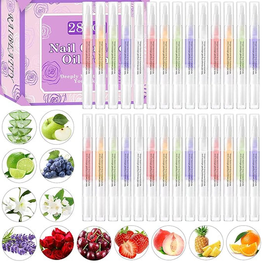 Cuticle Oil Pen for Nails,Nail Oil Cuticle Pen,Nail Oil Pen Nail Nourishment Polish with Vitamins Moisturized,Cuticle Oil Bulk for Nail Treatment Care Nails Repair (28, fruit)