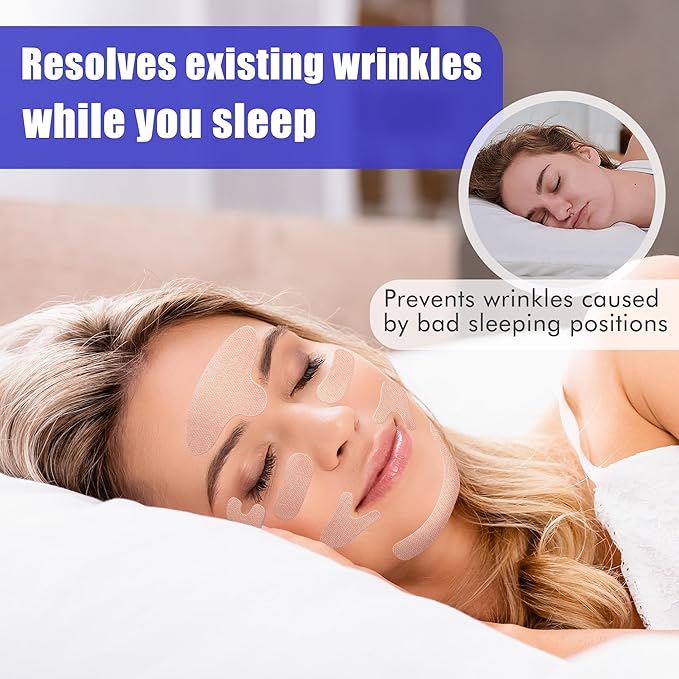 Anti Wrinkle Patches 160 PCS Face Lift Tape, Anti aging Face Tape for Neck, Smile Line, Eye, Forehead, Sensitive Sleep Patches for Women Face Tightening