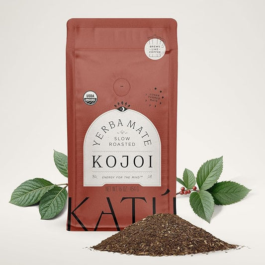 Katú Kojoi Premium Organic Yerba Mate Tea, Slow Roasted, Unsmoked, Air Dried, Loose-Leaf, Aged, Natural Energy, 16 oz (454g)