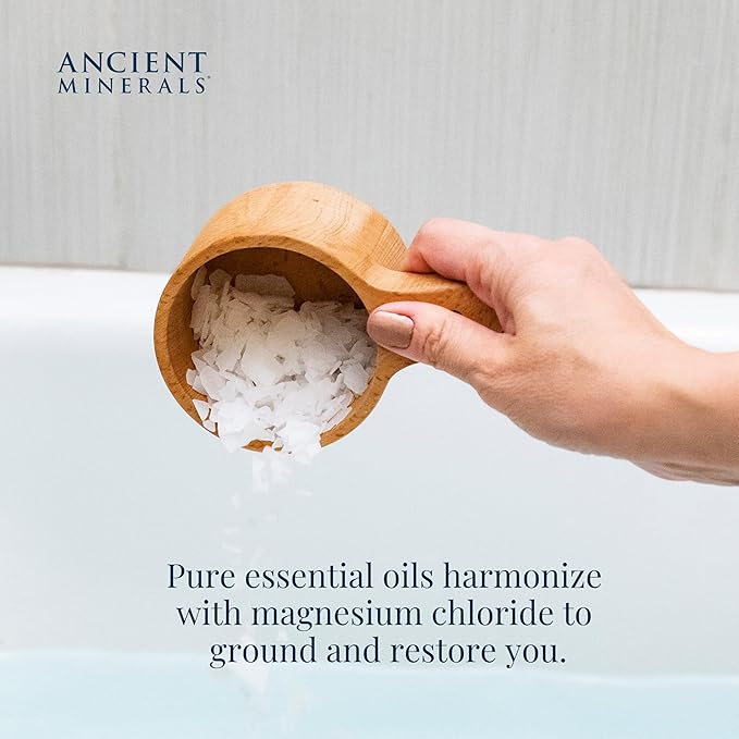 Ancient Minerals Magnesium Bath Flakes Forest Calm - Resealable Magnesium Bag of Zechstein Chloride Alternative to Epsom Bath Salt (1.65 lb)