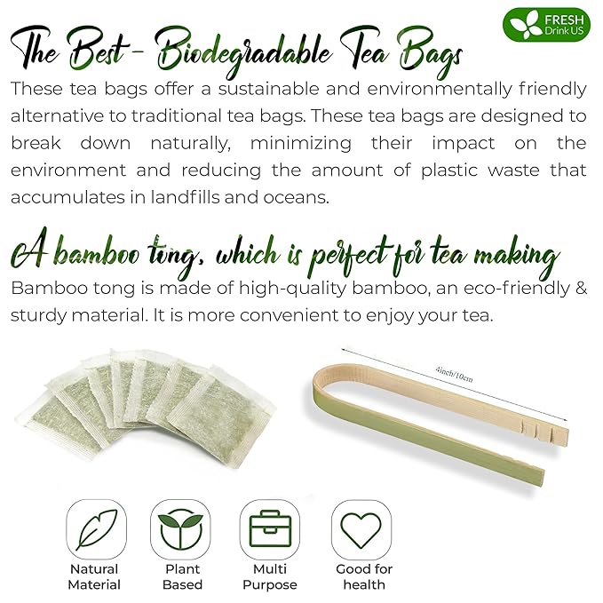 FreshDrinkUS, Premium 55 Senna Leaf Tea Bags, 100% Natural & Pure from Senna Leaves. Loose Leaf Senna Herbal Tea, Made with Natural Material Tea Bags, Senna Leaf Tea. No Sugar, No Caffeine, No Gluten, Vegan.