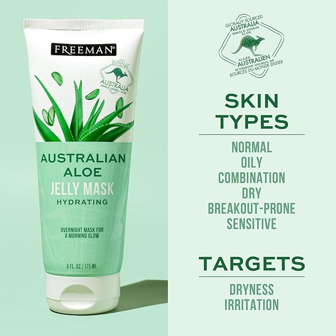 Freeman Exotic Blends Hydrating Australian Aloe Jelly Facial Mask Tube, 6 fl.oz./ 175 mL Tube