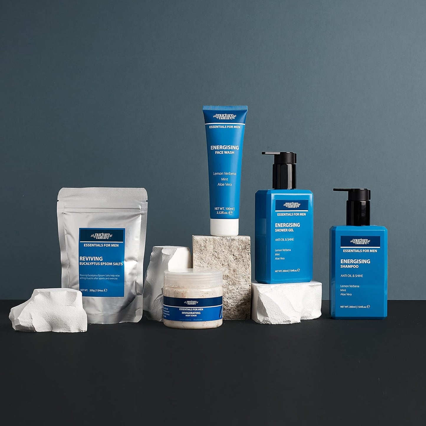 Nurture by Nature Mens Gift Set, Fathers Day Gifts, 5 x Men's Body Care Products Included, Gift Set Men, Mens Gift Basket, Men Body Wash Set, Men Bath Set, Self Care for Men, Men's Shower Kit