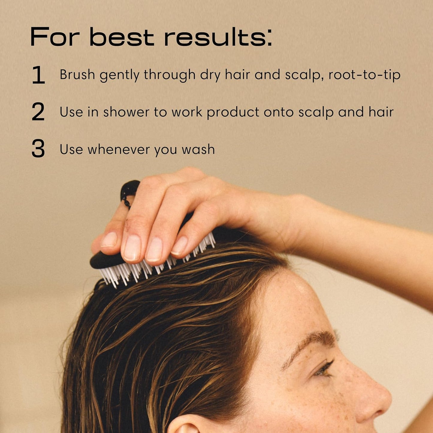 Jupiter Scalp Exfoliator - Scalp Massager Tool for Wet & Dry Hair - Ergonomic Detangler Brush - Dandruff Comb & Scrub to Remove Dandruff & Buildup and Support Circulation - Black