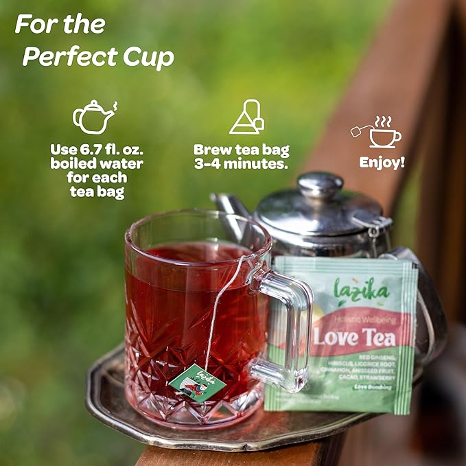 Lazika Herbal Tea Variety Pack with Lovely Presentation Box, 54 Counts, Relaxation Tea Assortment Gift Set, Premium Collection with Pyramid Infuser Bag, Handcrafted