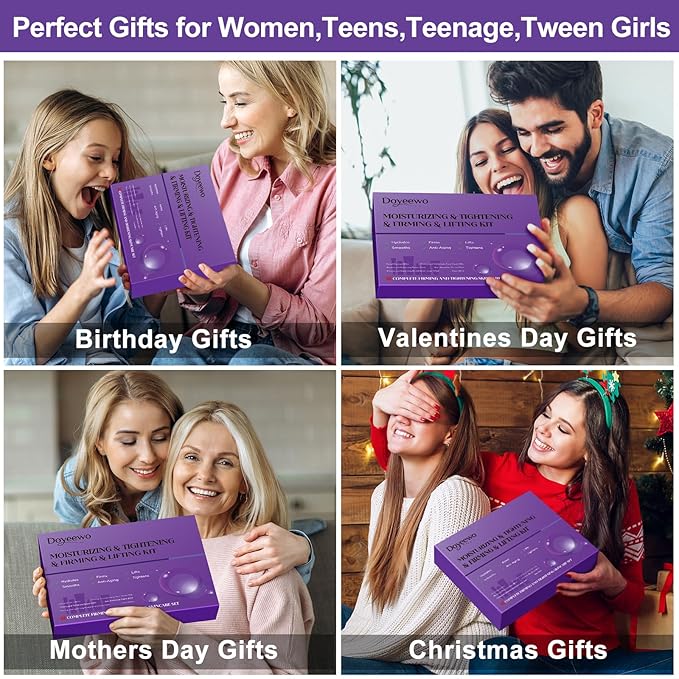 Skin Care Set,Professional Tighten Lift Firm Skincare for Women Teens Teenage Girl,Hydrate Anti-Aging Facial Skin Care Routine Kit,Travel Skincare Gift Set,Wife Mom Womens Gifts for Christmas Birthday