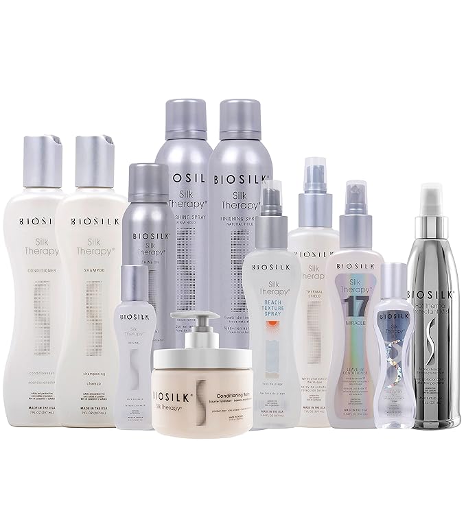 BioSilk Silk Therapy Original Cure, Reconstructing Treatment For Adding Shine & Helping Prevent Split Ends, Sulfate, Paraben, & Cruelty-Free, 12 Oz