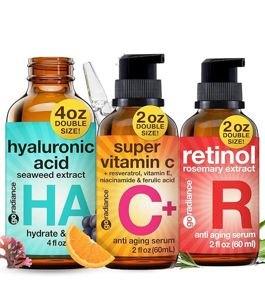 Hyaluronic Acid Serum + Retinol Serum + Super Vitamin C Serum