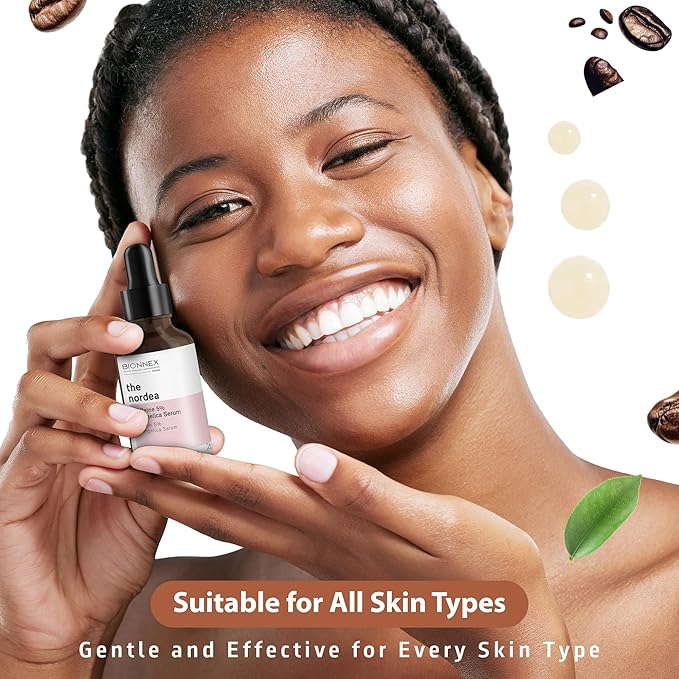 The nordea - 5% Caffeine Serum Angelica - Anti-Aging Eye Serum for Dark Circles, Puffiness and Wrinkles - Caffeine Eye Serum Natural and Vegan - 30 ml (5% Caffeine Skin Serum)