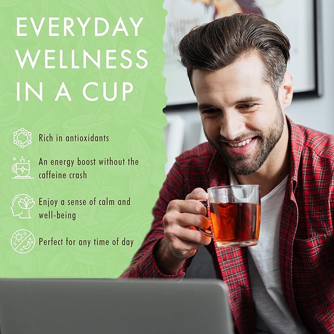 Hawaiian Natural Tea Organic Mamaki Mint Tea Blend - Caffeine Free Herbal Tea - Antioxidant-Rich, Calming, Wellness Tea for Bedtime, Anxiety & Stress - Gift for Tea Lovers - 60 Tea Bags