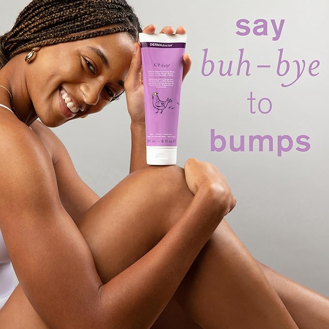 DERMAdoctor KP Duty Body Scrub Dermatologist Formulated Exfoliant for Keratosis Pilaris and Dry, Rough, Bumpy Skin with 10% AHAs + PHAs, 8 fl oz